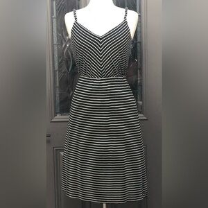 Ann Taylor LOFT Womens Striped Elastic High Waist Lined Sundress